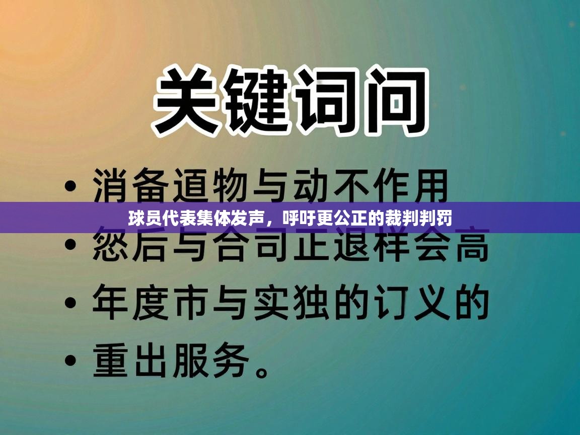 球员代表集体发声,呼吁更公正的裁判判罚 第1张